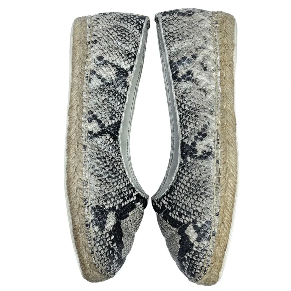 Franco Sarto Womens Kiya‎ Espadrille Snakeskin Platform Slip Ons Square Toe 7.5